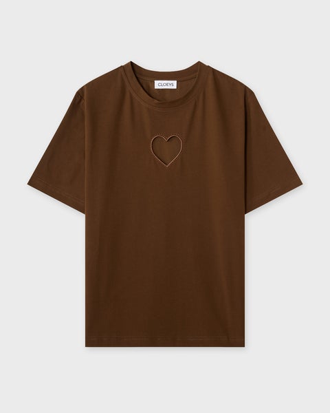 T-shirt Heart Brun 1