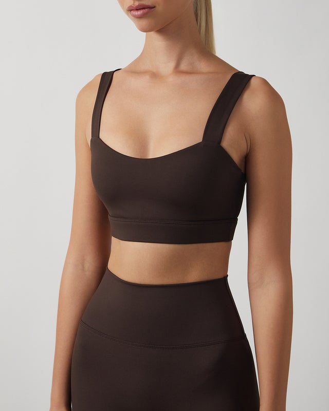 Sisterly tribe Top Softsculpt Sweetheart  Espresso M