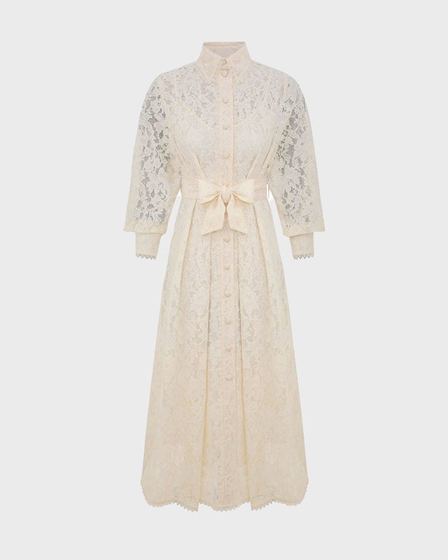 Zimmermann Dress Dawning Tuck Midi  Cream 1 (S-M)