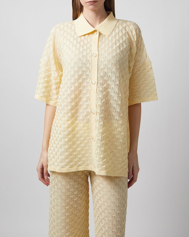 Malina Shirt Moa Knitted Light Yellow XL