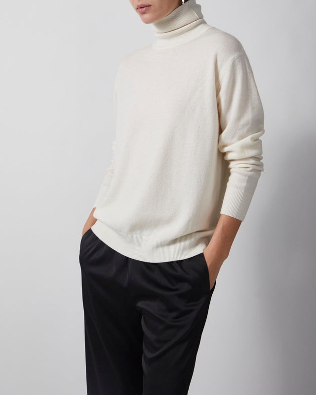 Wakakuu Icons Sweater Cashmere Wool Turtleneck Pearl XS