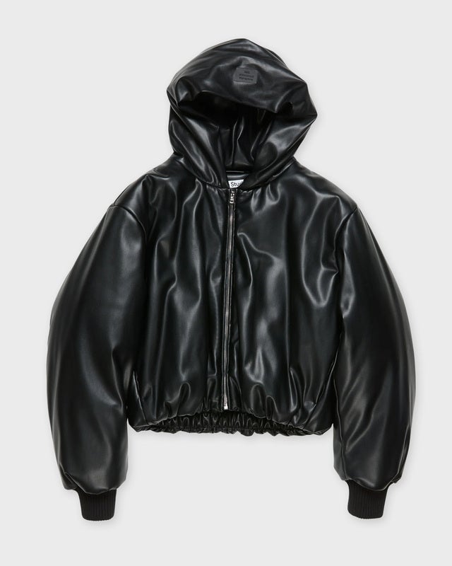 Acne Studios Jacket Hooded Faux Leather Black 36