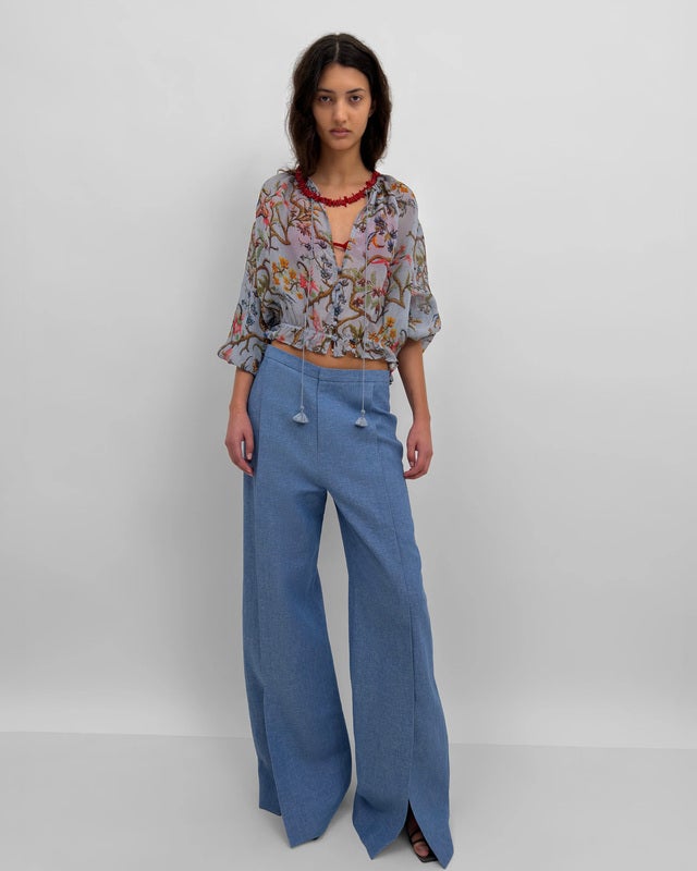 Rodebjer Blouse Piper Trailing Blue S