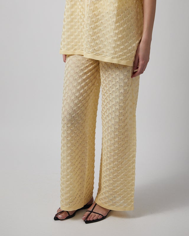 Malina Pants Alissa Knitted Light Yellow XS