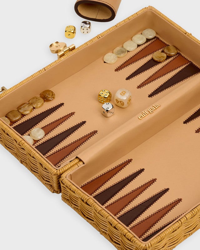 Cult Gaia Backgammon Clutch Natural ONESIZE