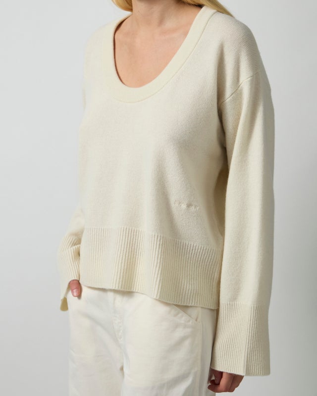 Dagmar Sweater Soft Wool Scoop Knit Cream S