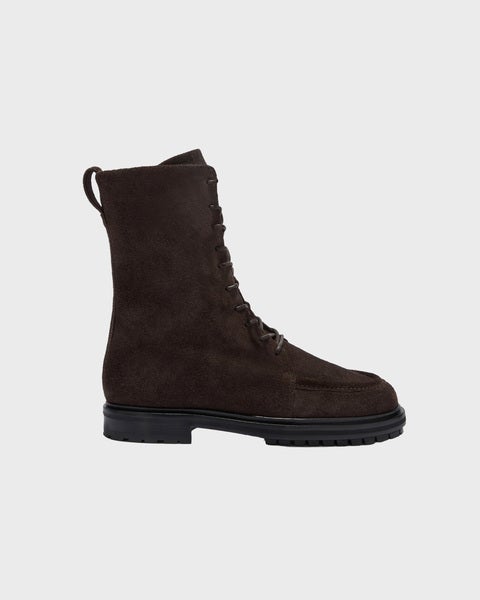 Ankle Boot Tate Cow Suede Leather Dark brown 1