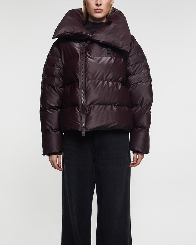 Rains Jacket Alta Vision Short Puffer Bordeaux S