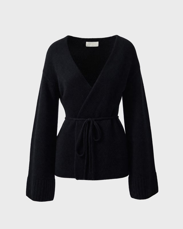 Wakakuu Icons Cardigan Cashmere Wool Wrap Black XS-S