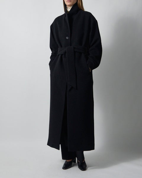 Coat Wool Robe Black 2
