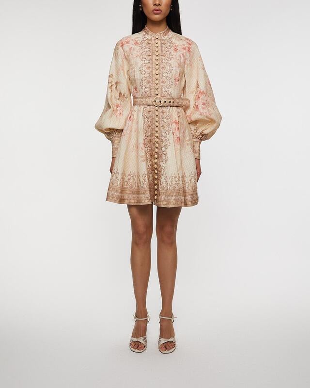 Zimmermann Klänning Illuminate Buttoned Mini Multicolor 2 (M-L)