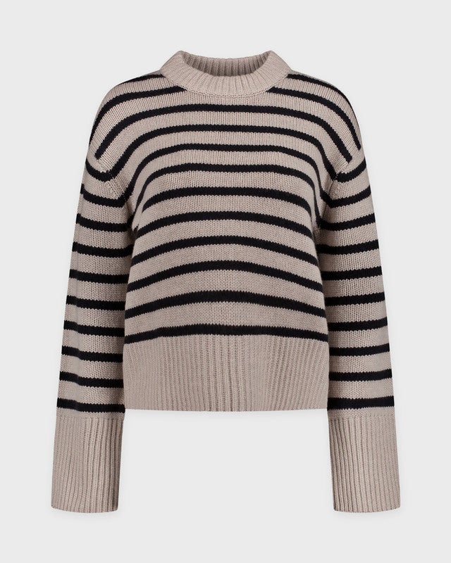 LISA YANG Sweater Sony Stripes Cashmere Svart/beige  0 (XS-S)