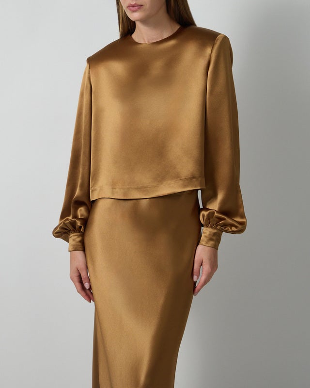Wakakuu Icons Blouse Darcy Satin Ochra L