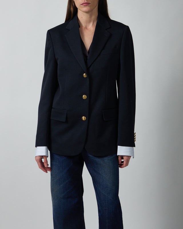 Acne Studios Blazer Wool Layered Navy 36