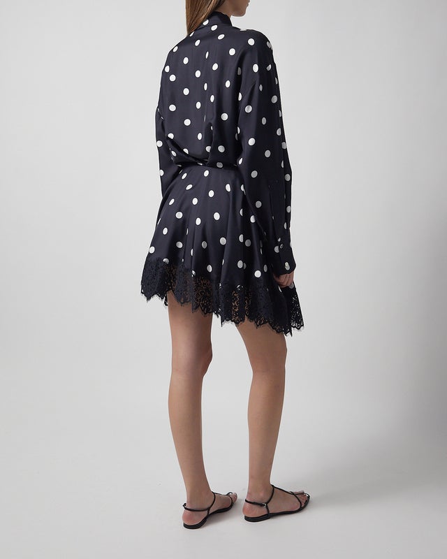 Sportmax Dress Lace-Detail Polka Dot Mini Black IT 44 (EUR M-L)
