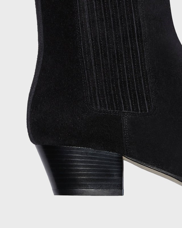 Aeyde Ankle Boots Agata Cow Suede Leather Black EUR 38