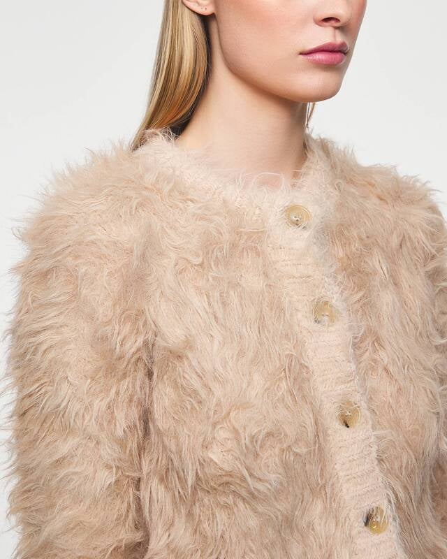 Acne Studios Cardiganen Fluffy Cropped   Beige XS