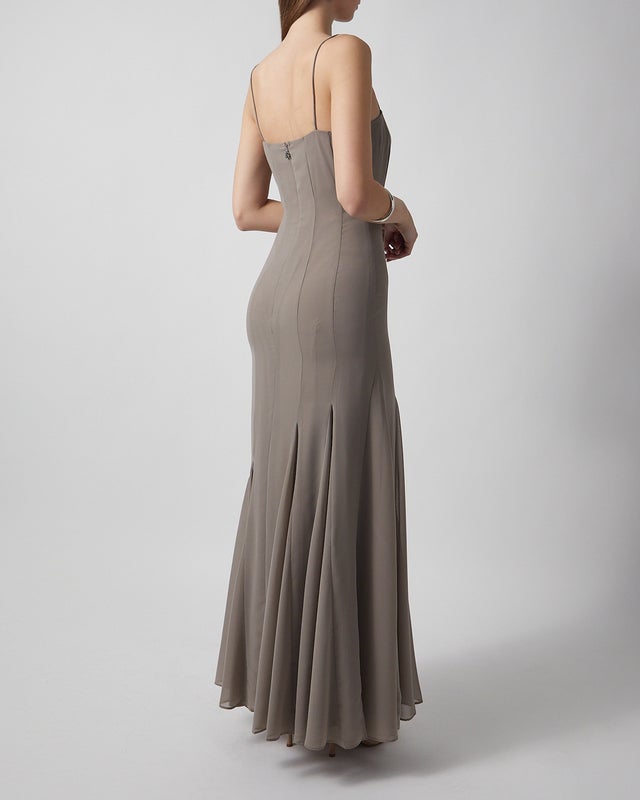 ROTATE Birger Christensen Dress Chiffon Maxi Strap 40