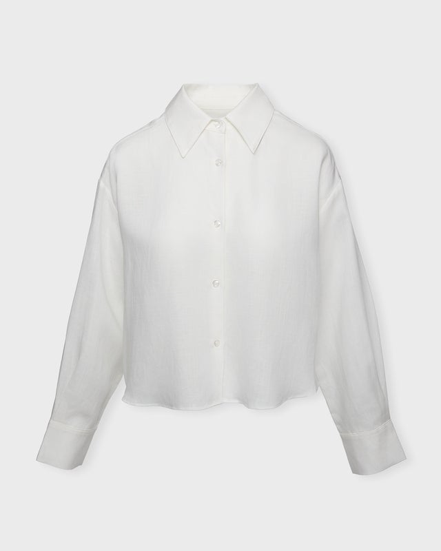 Wakakuu Icons Skjorta Genoa Crop Linen Vit S