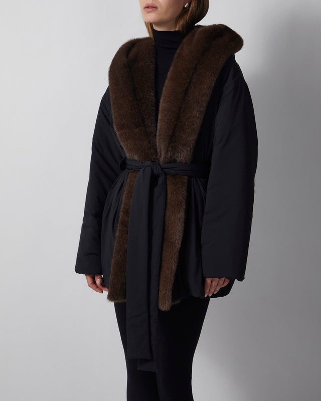 Wakakuu Icons Jacket Keen Padded Faux Fur Black L