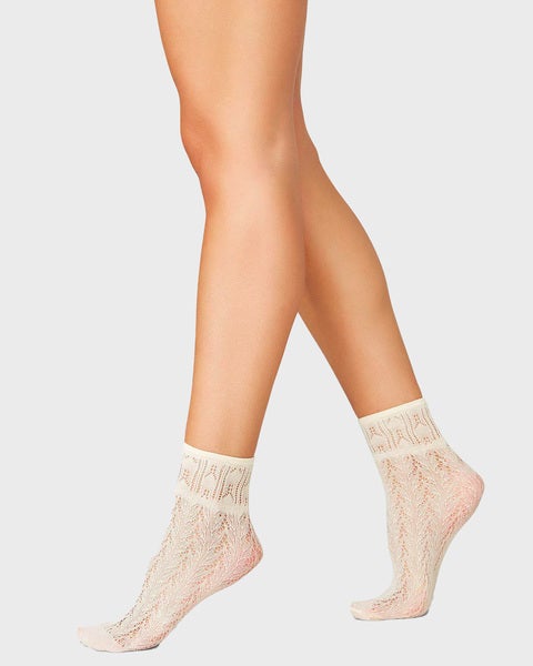 Socks Erica Crochet  Ivory ONESIZE 1