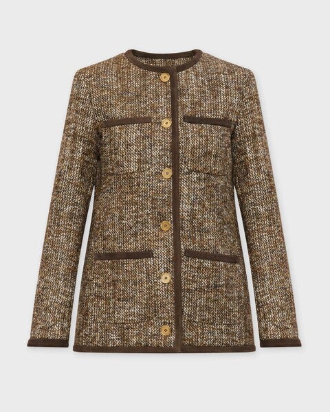 Jacket Journey Long Boxy Tweed Brown 1