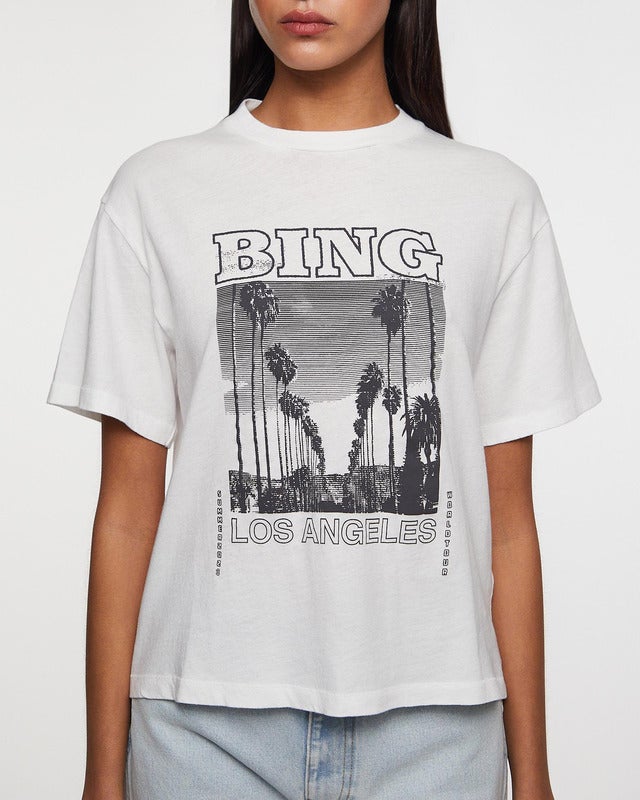 ANINE BING T-Shirt Louis Tee Bing Tour Ivory M