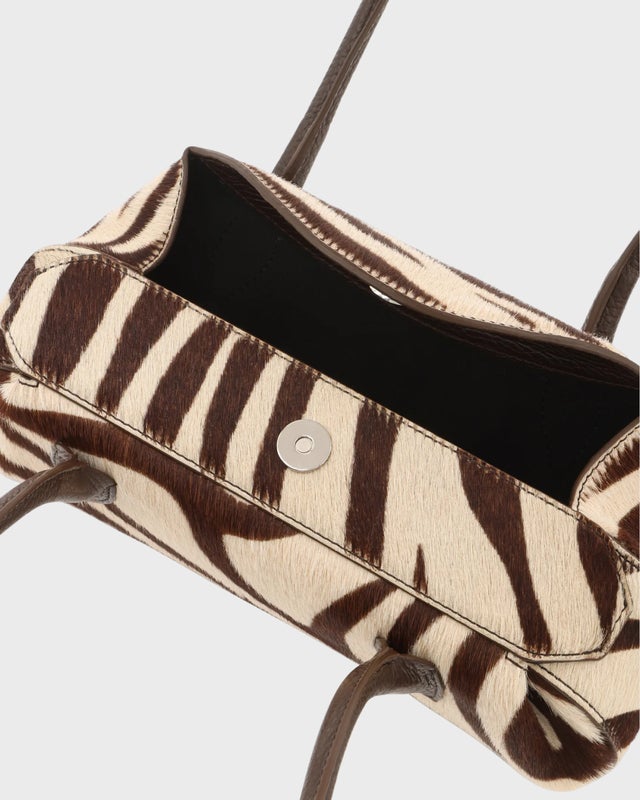 Yuzefi Shoulder Bag Oyster Mini Pony Beige/Brown ONESIZE