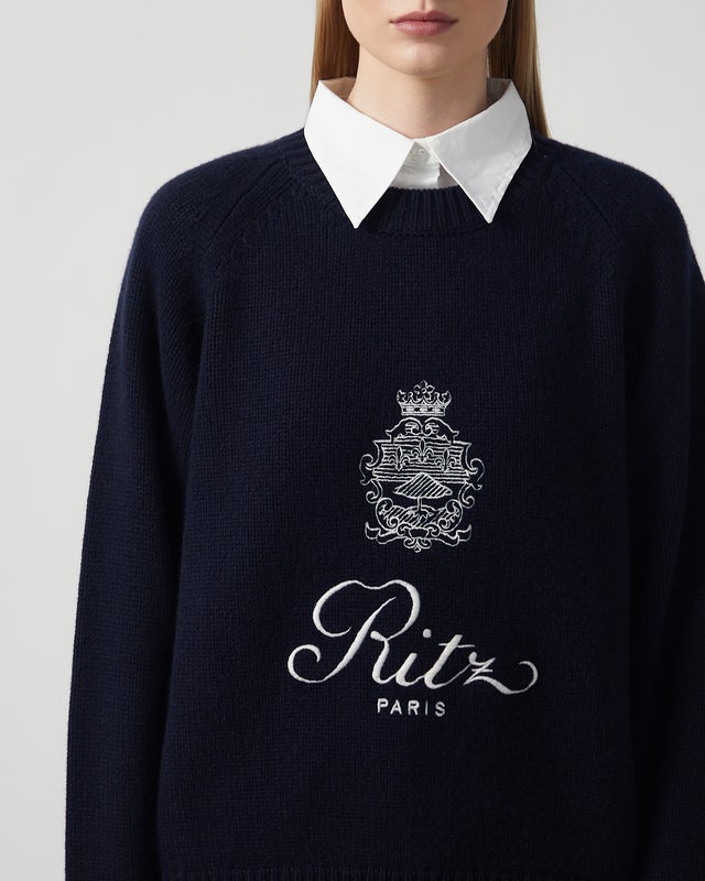 Ritz Paris x Frame Sweater Ritz Unisex Cashmere  Navy XS