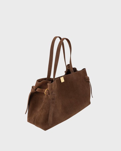 Gyoza Tote Suede Bag  Chocolate ONESIZE 2