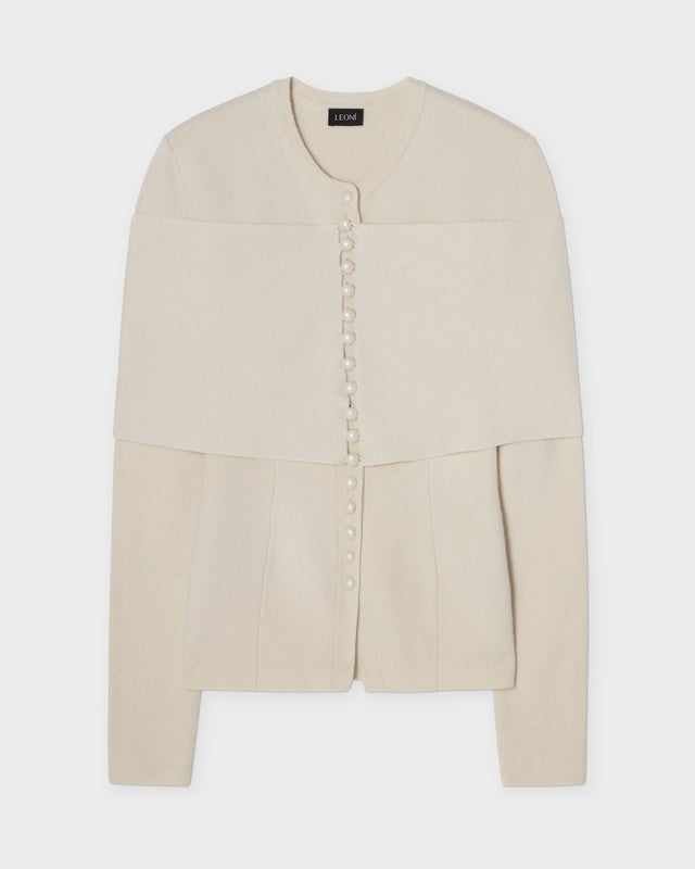 LEONI Cardigan Rooni Shawl Ivory 38