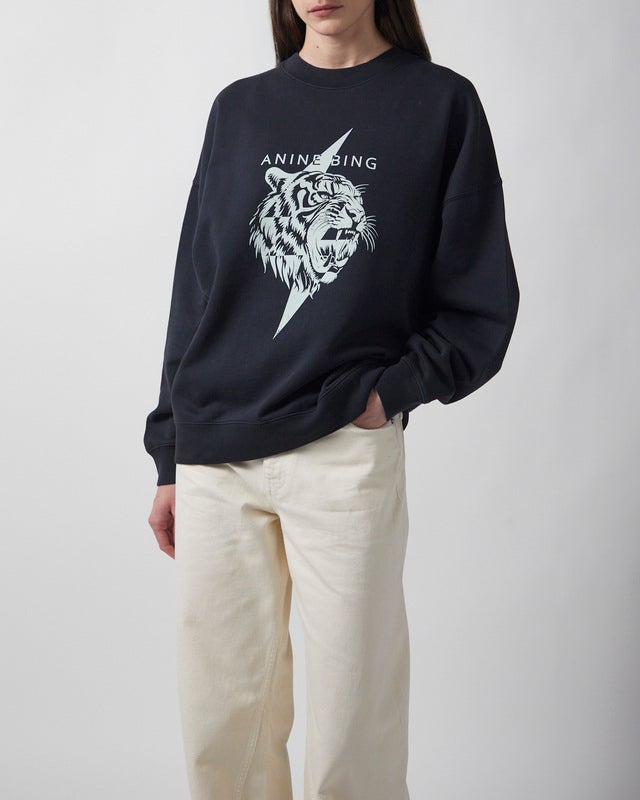 Anine Bing Sweatshirt Miles Tiger Black XS