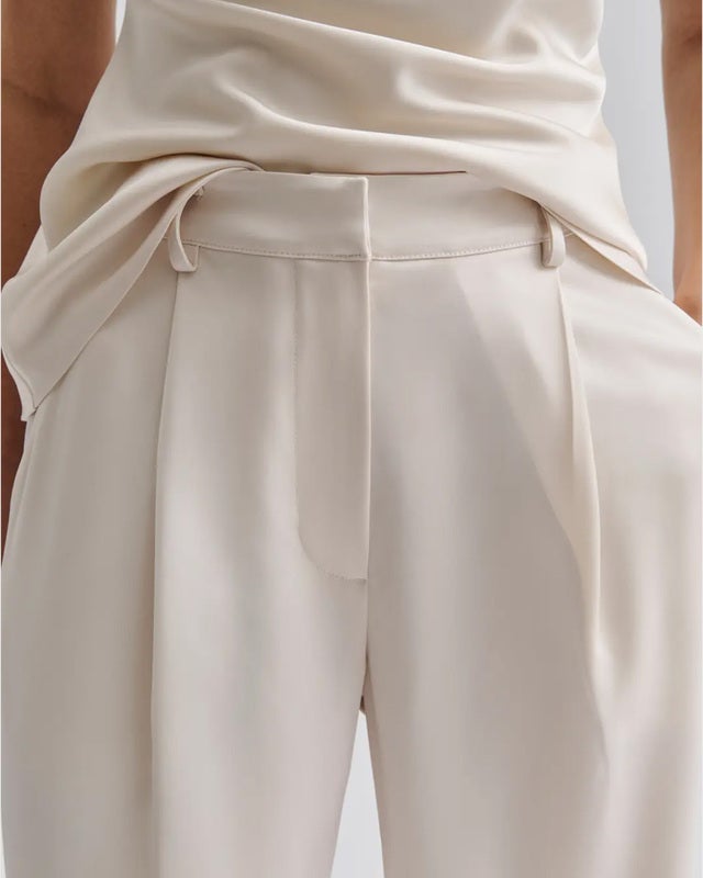 Malina Pants Sarah Elastic Waist Satin Vanilla 42