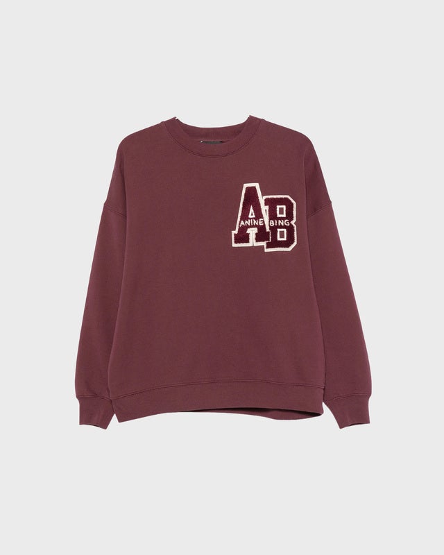 Anine Bing Sweatshirt Miles Letterman Burgundy S
