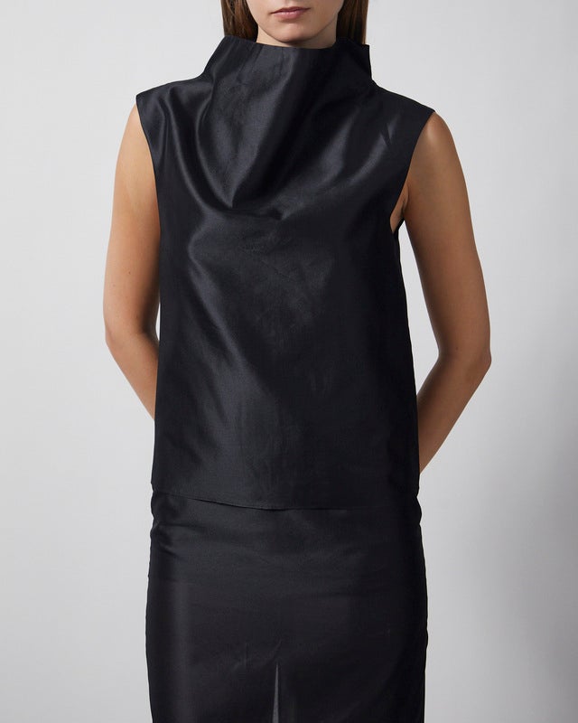 Almada Top Kiera Organza Black L