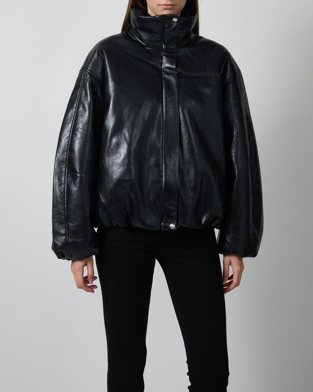 Anine Bing CYRUS JACKET - BLACK RECYCLED LEATHER XS