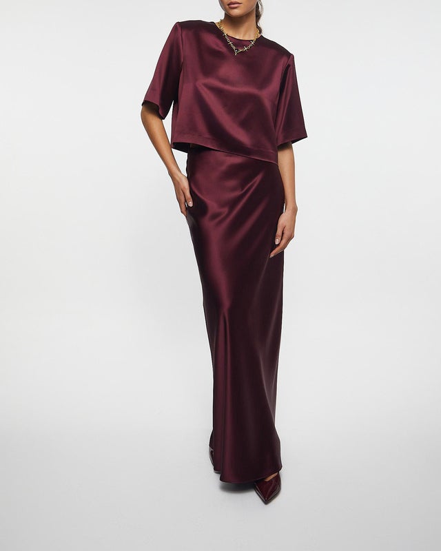 Wakakuu Icons Skirt Cielo Satin Burgundy S