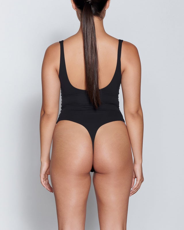 Skims Bodysuit Fits Everybody Square Neck Onyx S
