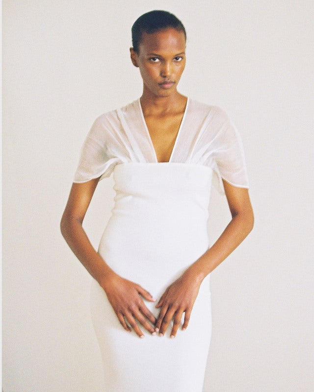 LEONÍ Dress Indira Silk-georgette Ivory 34