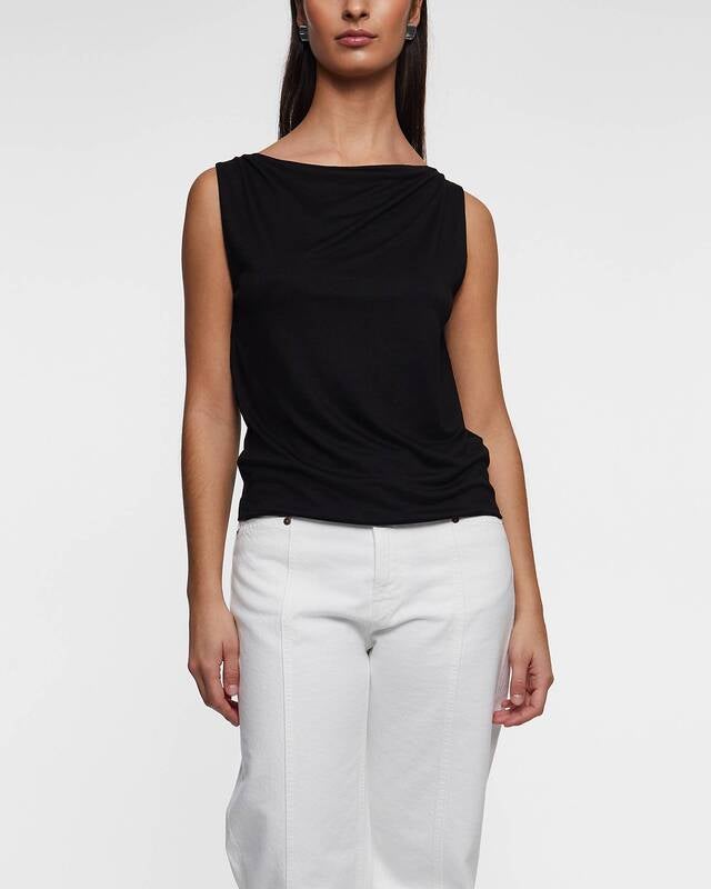 Dagmar Top Square Neck  Black XS