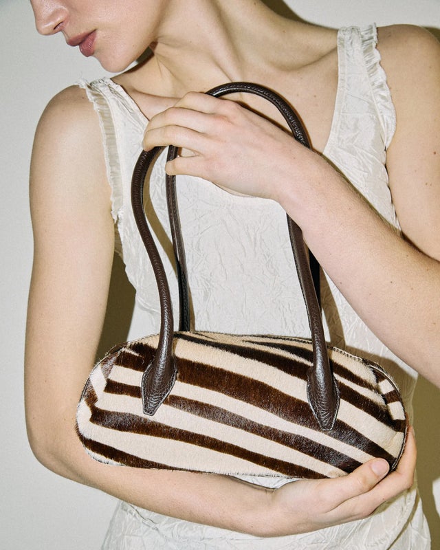 Yuzefi Shoulder Bag Oyster Mini Pony Beige/Brown ONESIZE