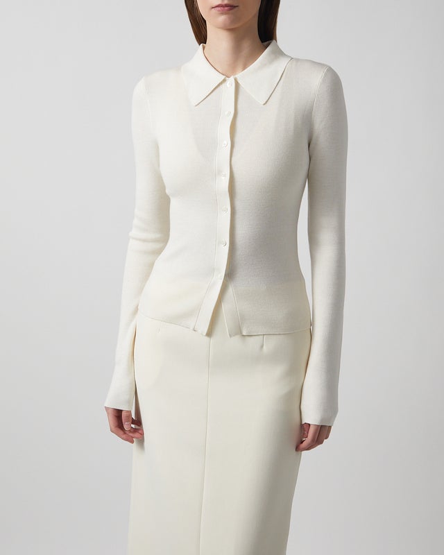 Almada Label  Cardigan Lili Rib Cashmere Cream L