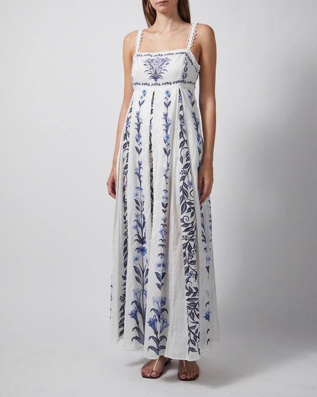 FARM Rio Dress Flowers Arch Maxi Offwhite S