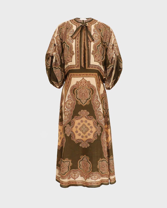 Zimmermann Dress Mahon Tunic Midi Brown  1 (S-M)