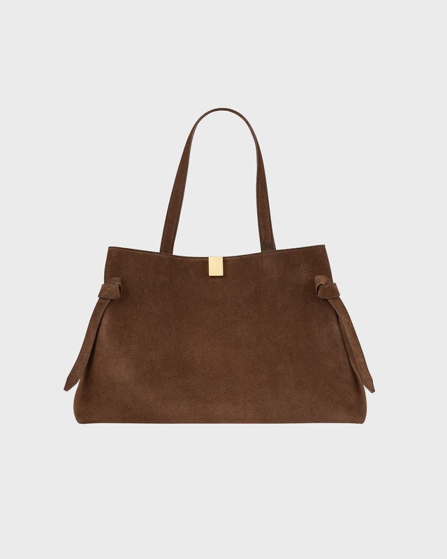 YUZEFI Gyoza Tote Suede Bag  Chocolate ONESIZE