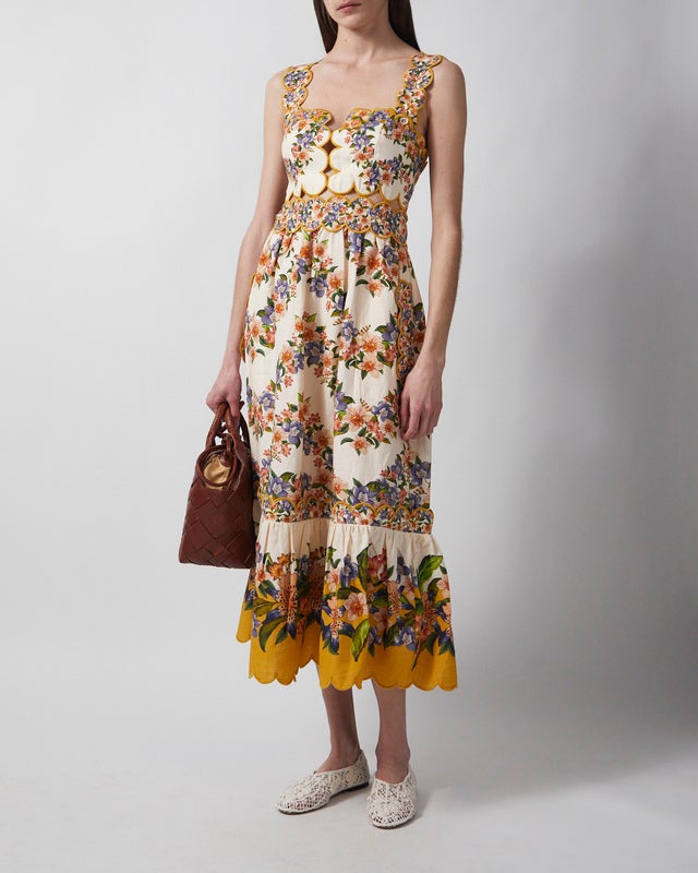 FARM Rio Dress Hilo Stripes Midi Sand L