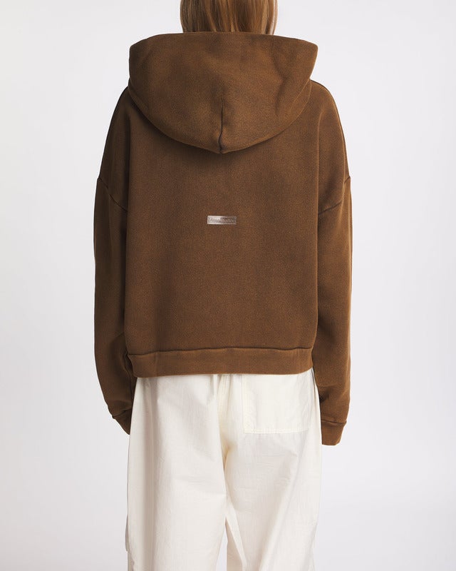 Acne Studios Hoodie Sweater Logo Patch Washed Chocolate S