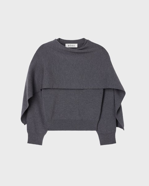 Sweater Cape Grey melange 1