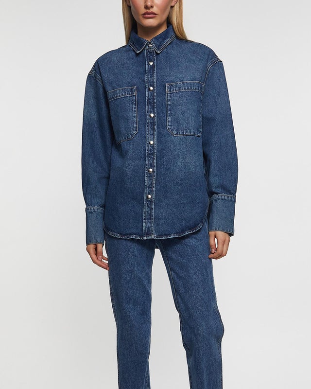 Anine Bing Shirt Dante Denim Blue XS