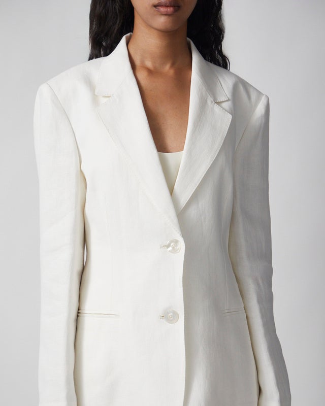 Max Mara Studio Blazer Linen Twill Natural IT 44 (EUR M-L)